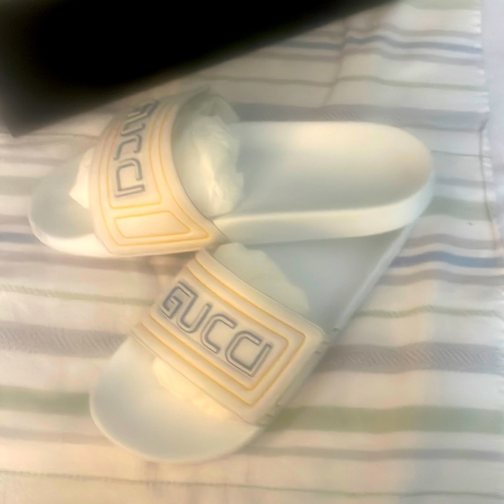 Authentic leather Gucci slides